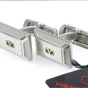 Valentino Garavani Silver Cufflinks with Gold Detail